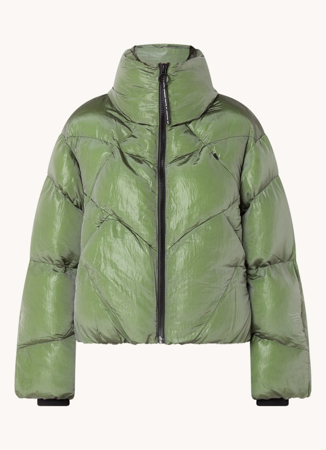 Krakatau Nebula puffer jack met ritszakken  - voorkant groen