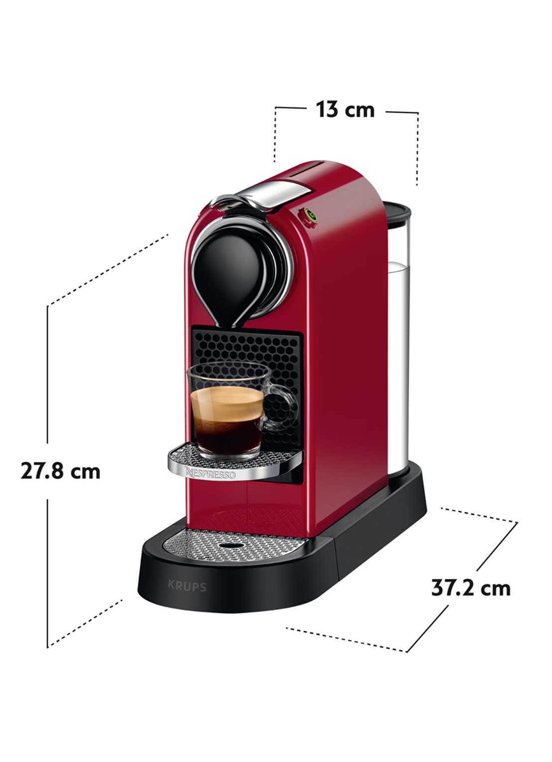 Krups CitiZ Nespresso machine XN7405 - achterkant 3 steenrood