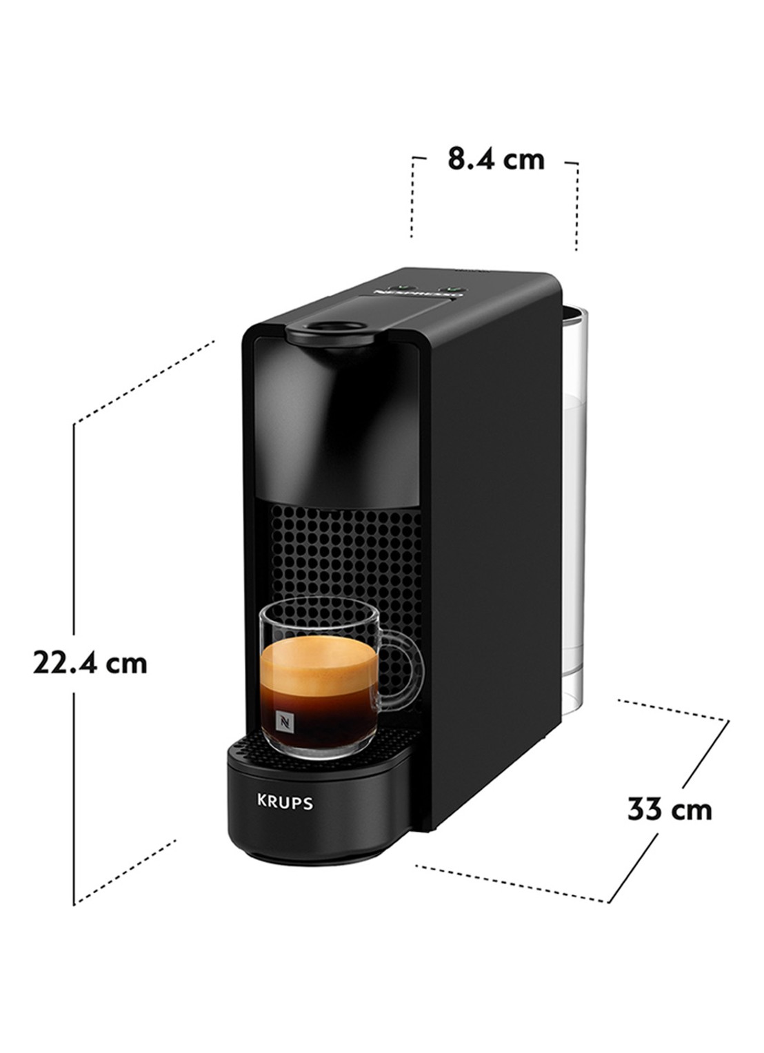 Krups Essenza Mini Bundle Nespresso machine XN1118 - achterkant 8 diepzwart