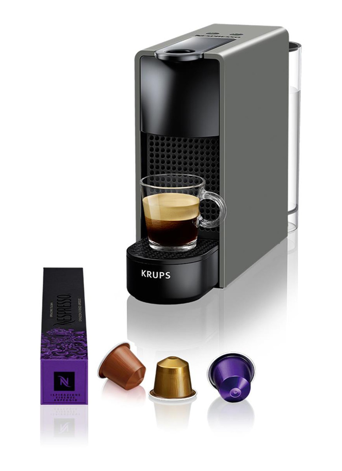 Krups Essenza Mini Nespresso machine XN110B - voorkant 2 antraciet