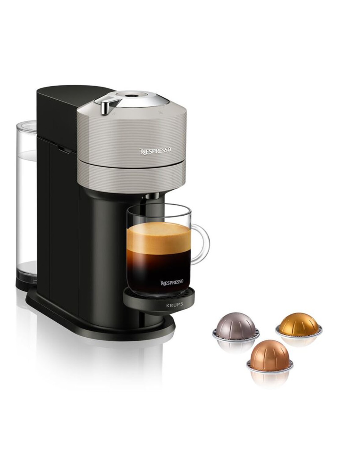 Krups Vertuo Next Nespresso machine & Aeroccino melkopschuimer XN911B - detail 7 lichtgrijs