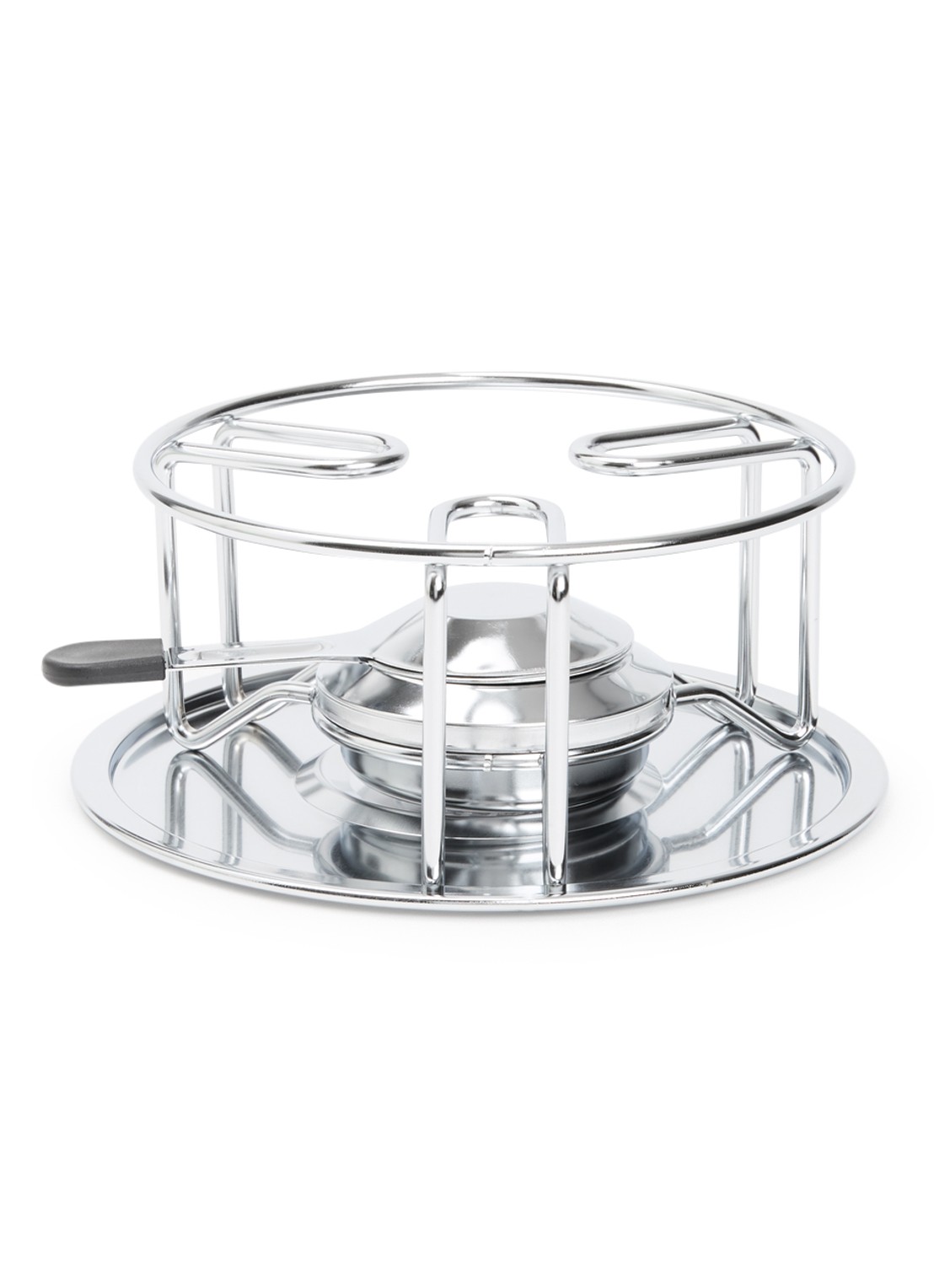 Kuhn Rikon Fondue rechaud met brander 22 cm  - voorkant zilver