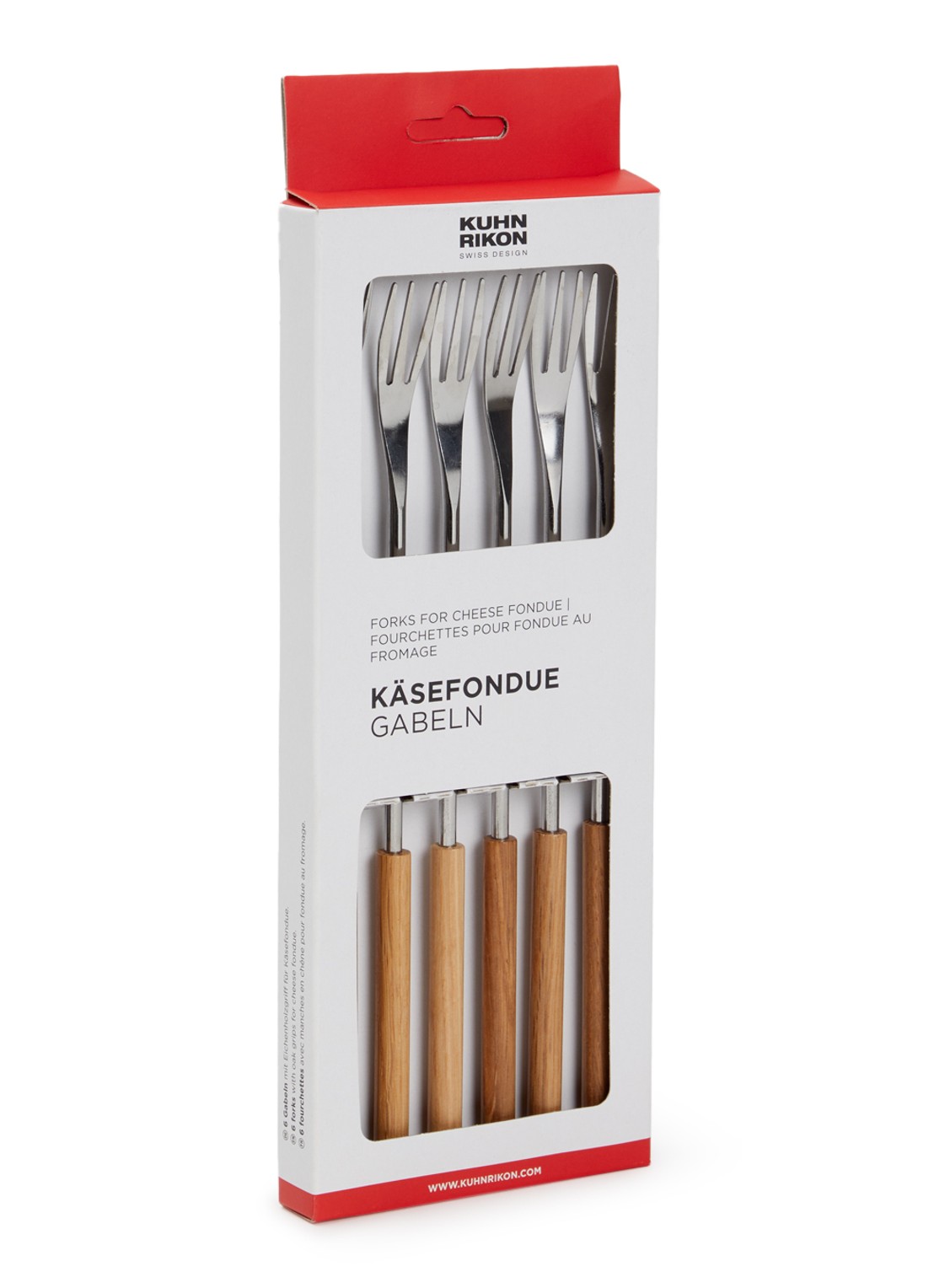 Kuhn Rikon Kaasfondue vork set van 6  - voorkant beige