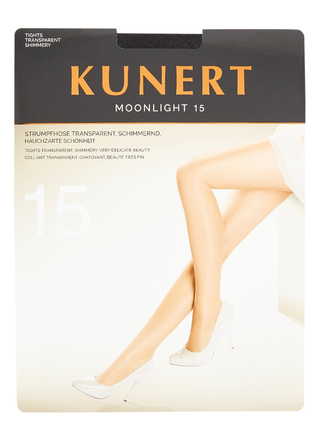 Kunert Moonlight panty in 15 denier black - voorkant zwart