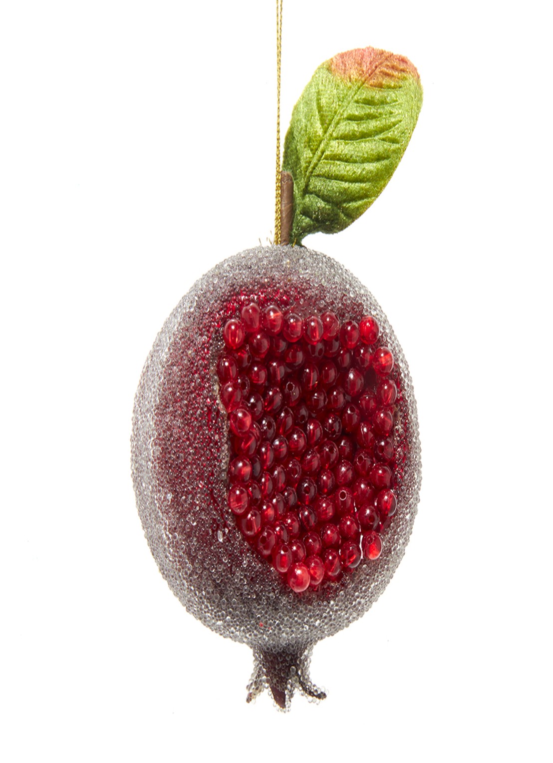 Kurt Adler Granaatappel kersthanger 8,3 cm - voorkant donkerrood
