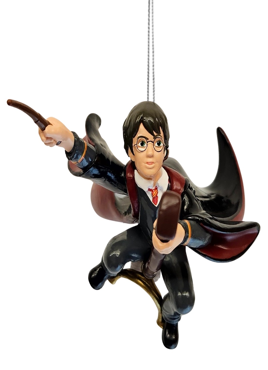 Kurt Adler Harry Potter op Bezem kersthanger 12 cm - voorkant zwart