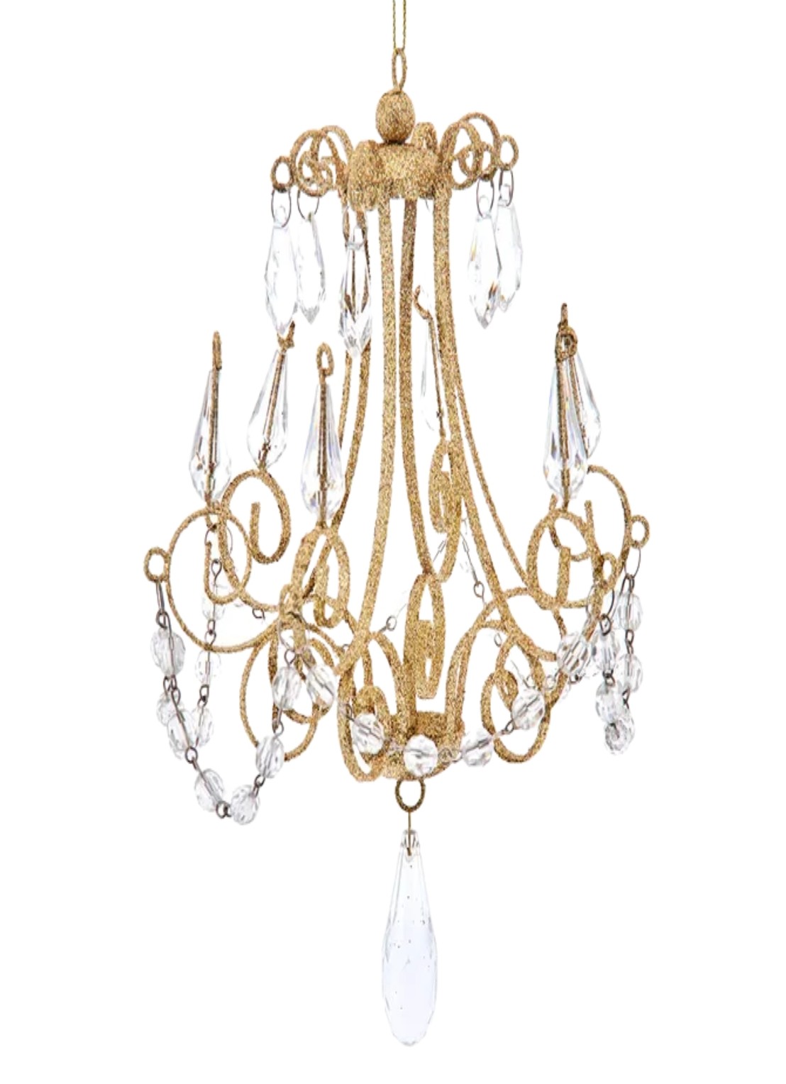 Kurt Adler Kroonluchter kersthanger 13,2 cm - voorkant goud