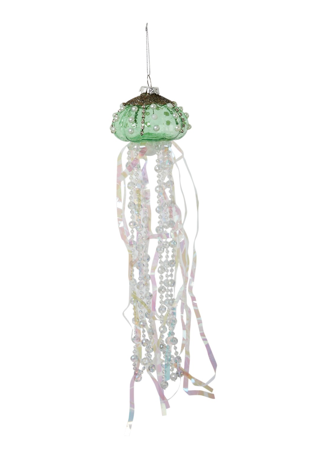 Kurt Adler Kwal kersthanger 30 cm - voorkant lichtgroen