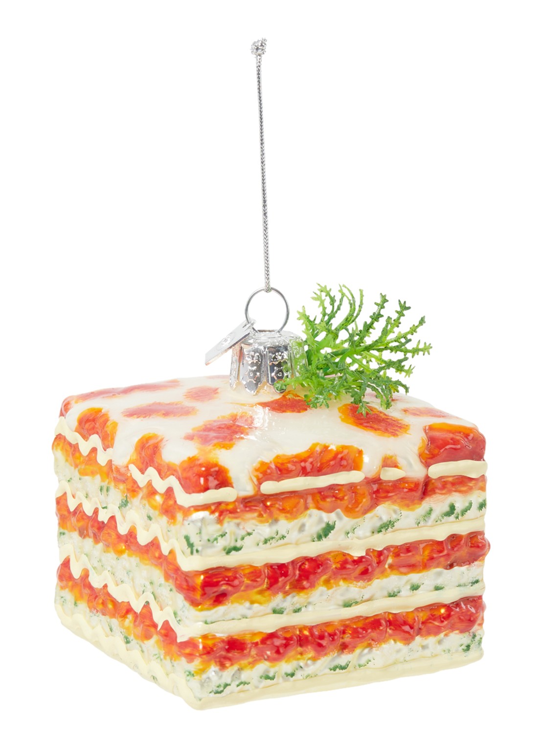 Kurt Adler Noble Gems by Kurt Adler Lasagna kersthanger 5,5 cm - voorkant oranjerood