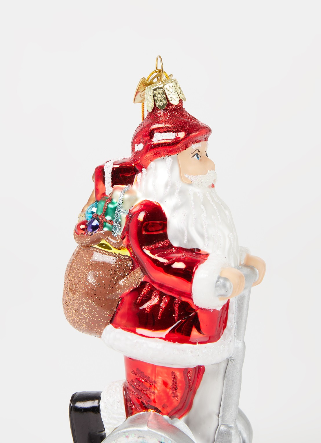 Kurt Adler Segway Santa kerstman kersthanger 13 cm  - detail rood