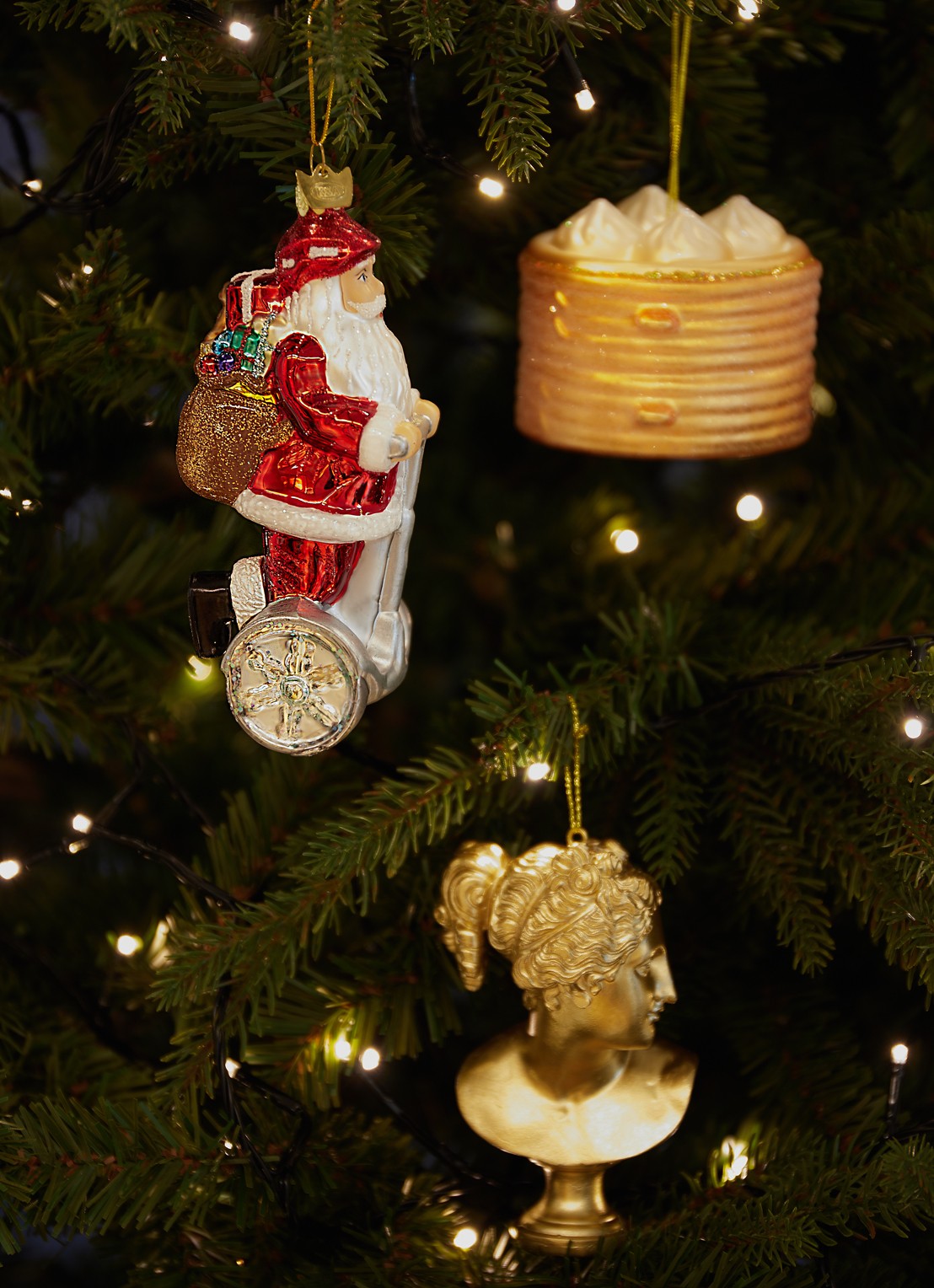 Kurt Adler Segway Santa kerstman kersthanger 13 cm  - voorkant 3 rood