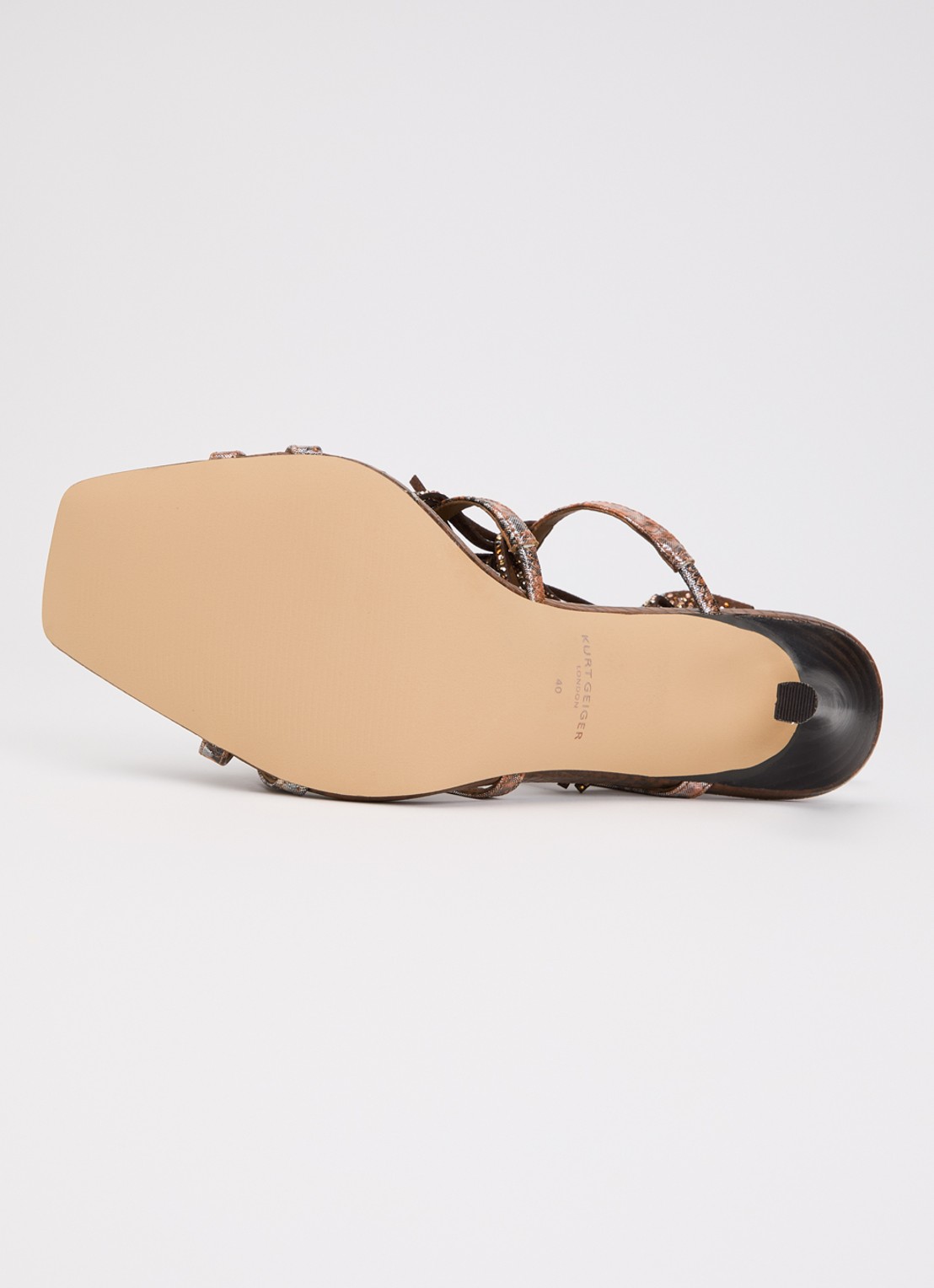 Kurt Geiger 90 sandalette met strass en franjes - detail 3 donkerbruin