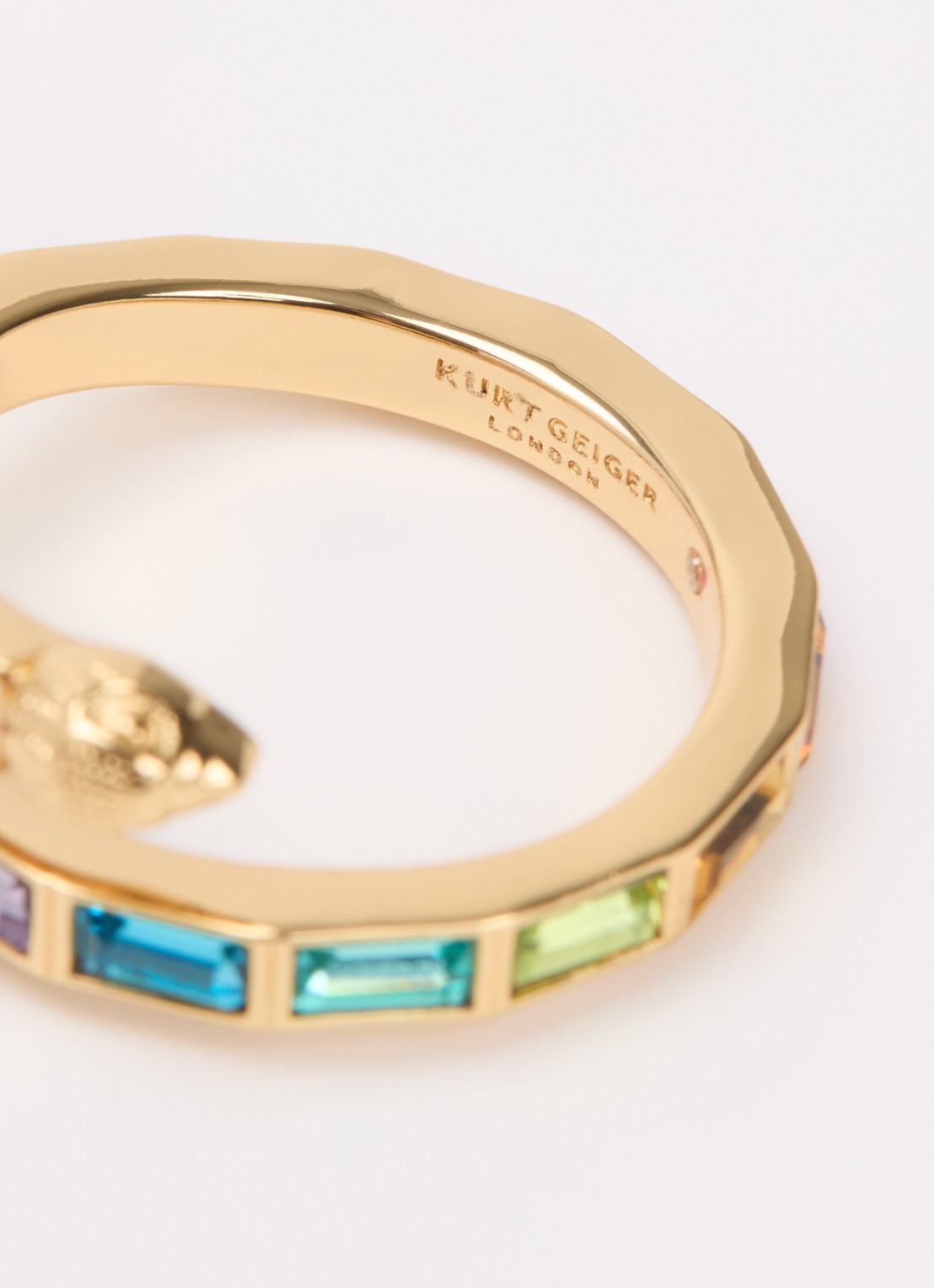 Kurt Geiger Baguette ring met kristal - detail 3 multicolor