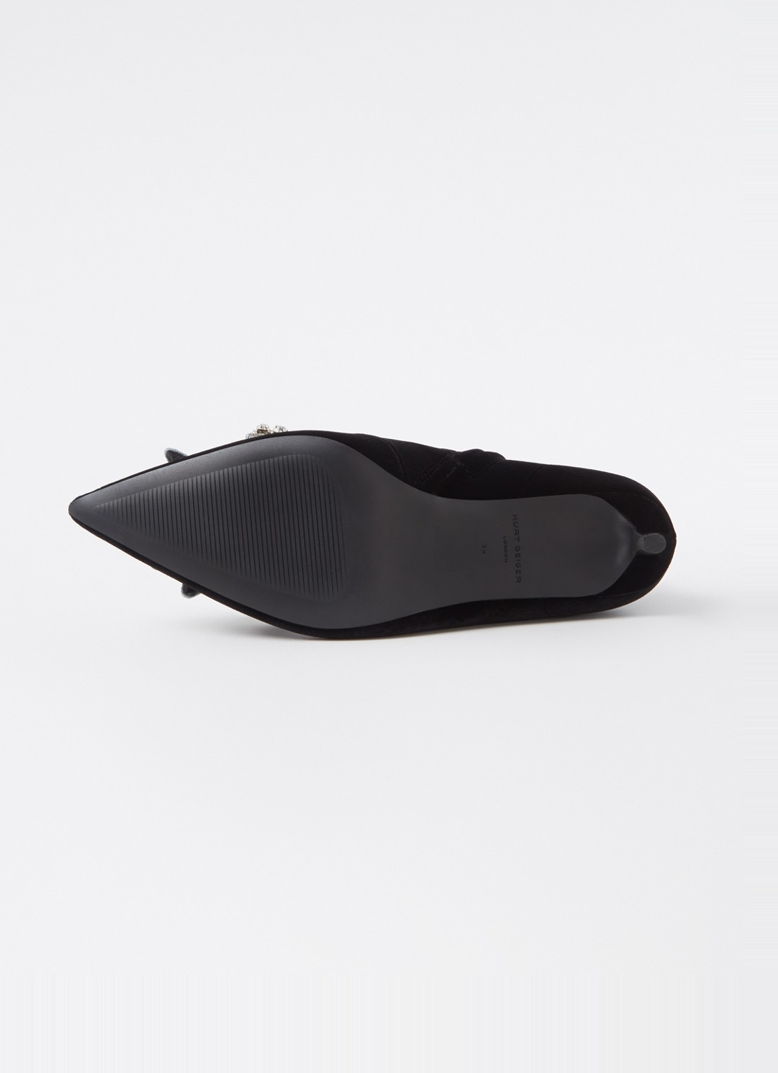 Kurt Geiger Belgravia Bow enkellaarsje van fluweel  - detail 3 zwart