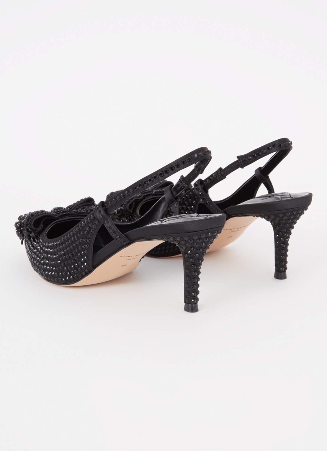 Kurt Geiger Belgravia Bow slingback van satijn met strass - detail 3 zwart