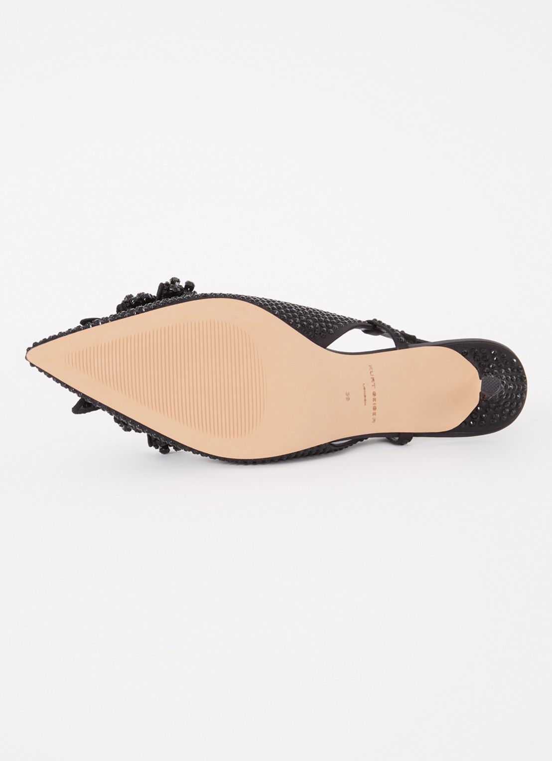 Kurt Geiger Belgravia Bow slingback van satijn met strass - detail 5 zwart
