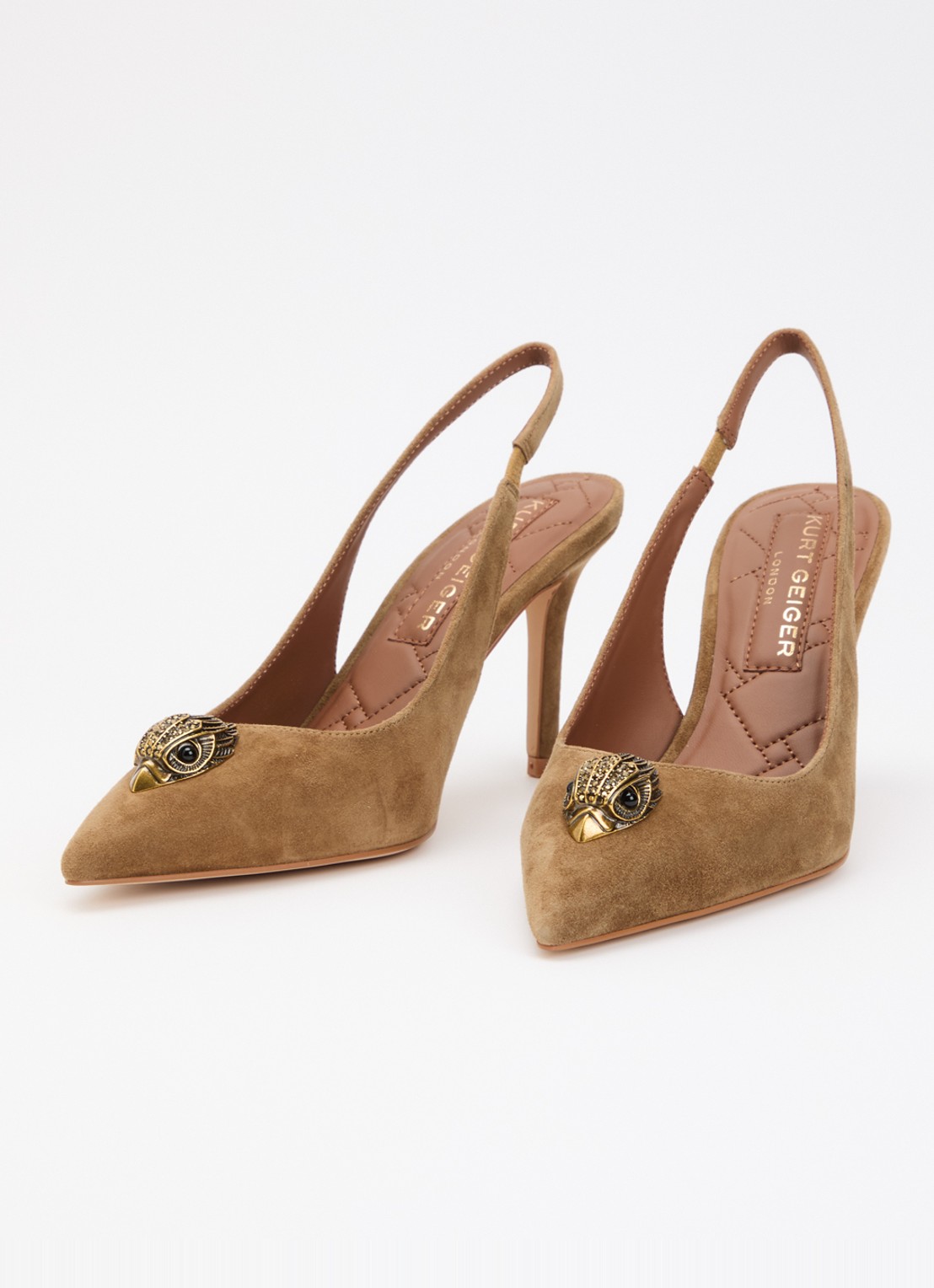 Kurt Geiger Belgravia pump met logo - detail 2 naturel