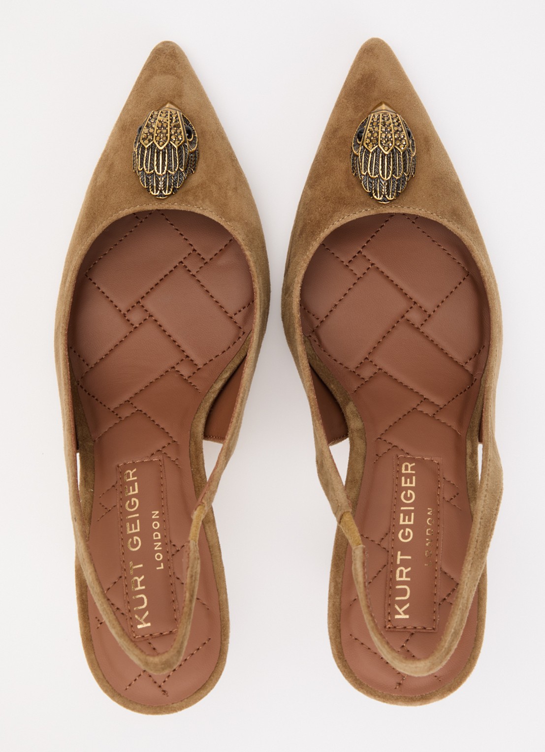 Kurt Geiger Belgravia pump met logo - detail 3 naturel