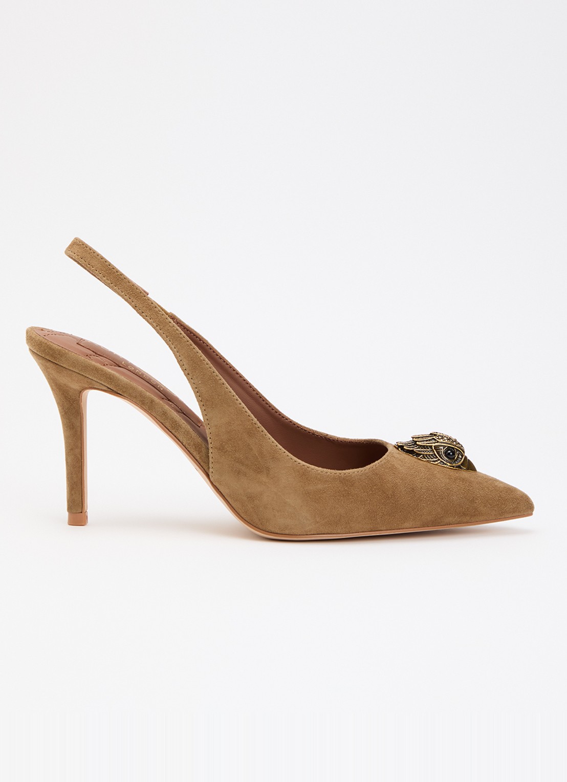 Kurt Geiger Belgravia pump met logo - voorkant naturel