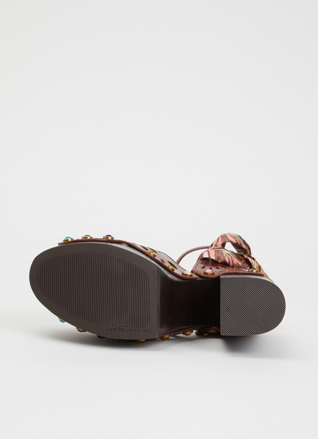 Kurt Geiger Butterfly Platform sandalette met strass - detail 4 donkerbruin