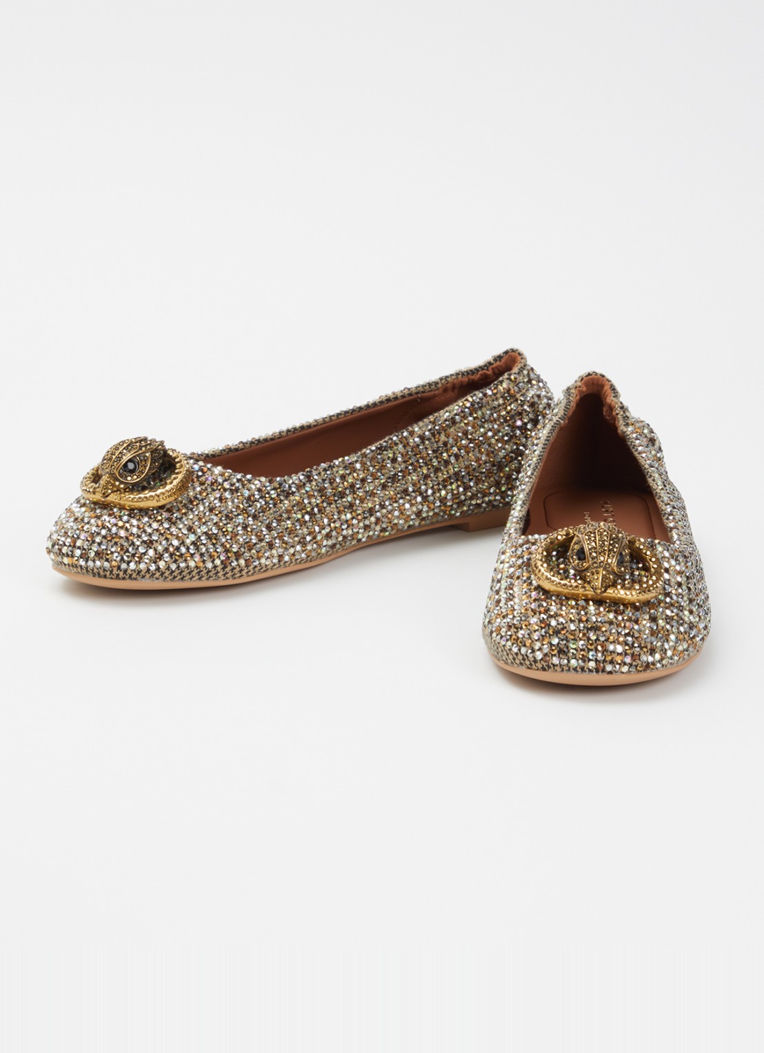 Kurt Geiger Chelsea ballerina met strass - detail 2 zand