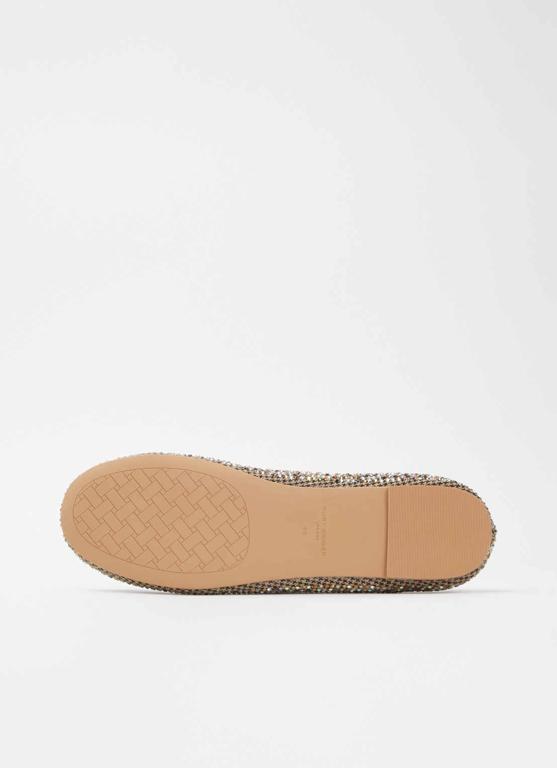 Kurt Geiger Chelsea ballerina met strass - detail 4 zand