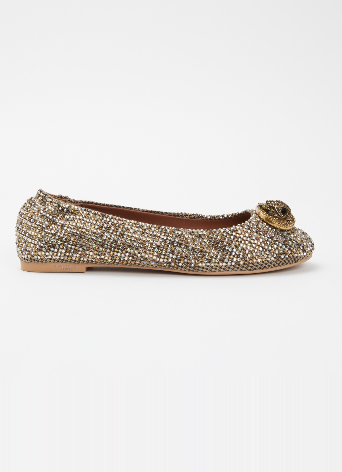 Kurt Geiger Chelsea ballerina met strass - voorkant 5 zand