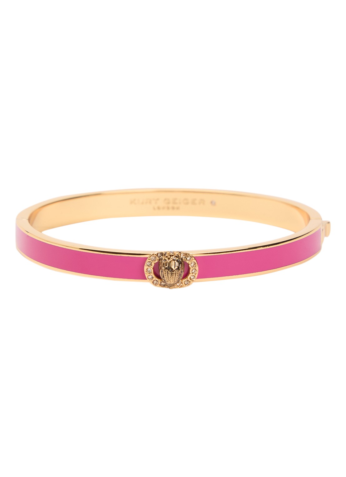 Kurt Geiger Chelsea bangle met kristal - voorkant roze