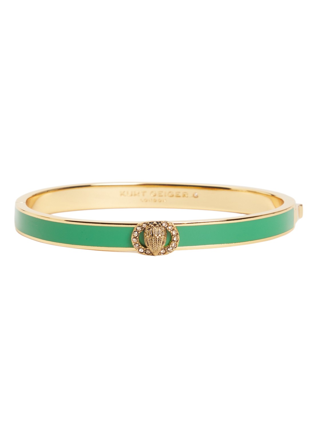 Kurt Geiger Chelsea bangle met kristal - voorkant 2 groen
