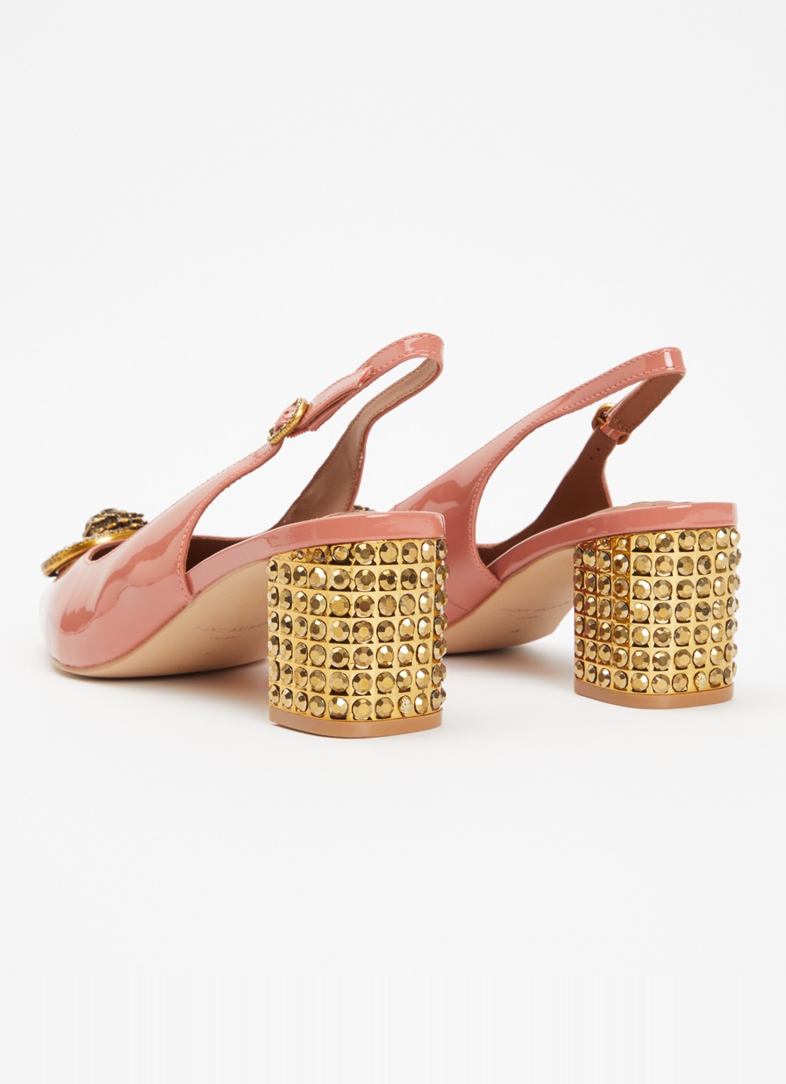 Kurt Geiger Chelsea Block slingback van leer - achterkant 2 oudroze