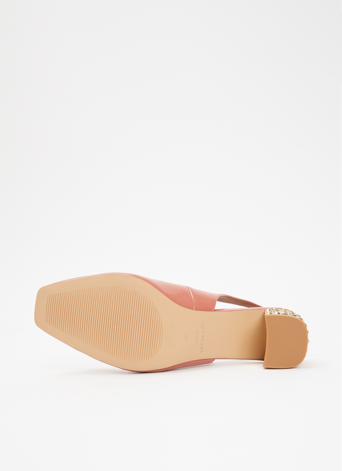 Kurt Geiger Chelsea Block slingback van leer - detail 5 oudroze