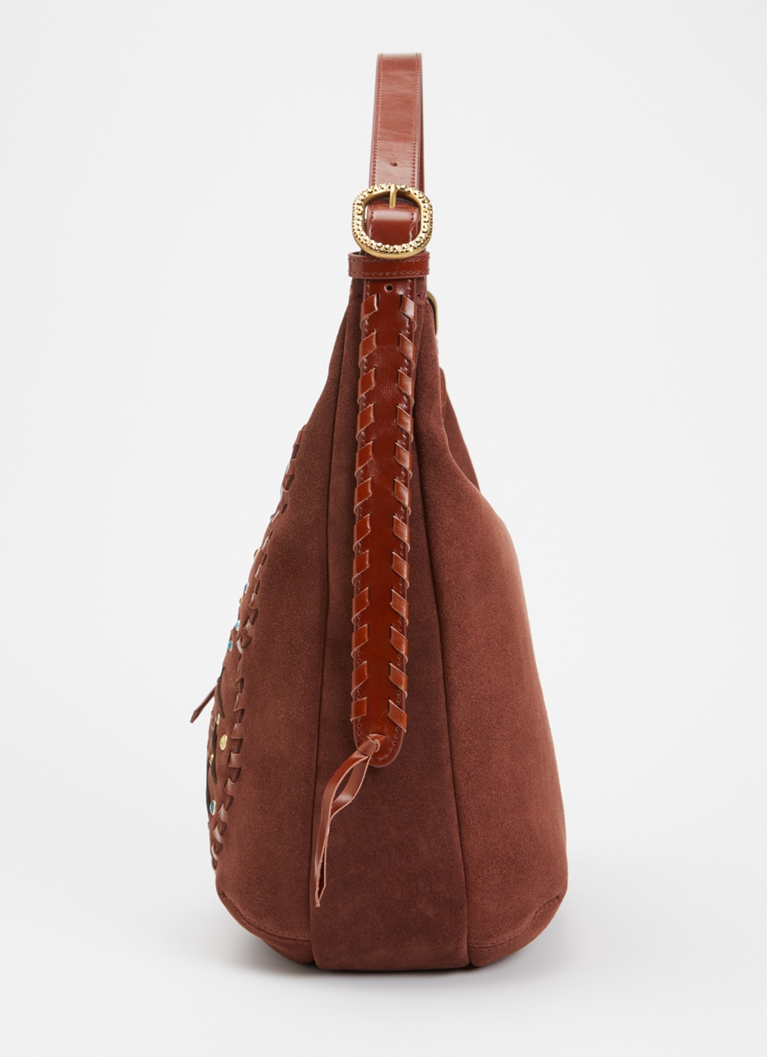 Kurt Geiger Chelsea hobo butterfly small schoudertas van suéde met leren details  - detail 3 bruin