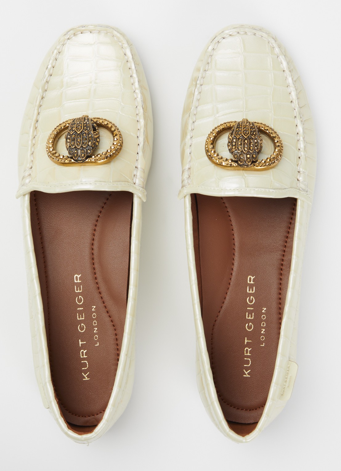 Kurt Geiger Chelsea mocassin van leer - detail 3 ivoor