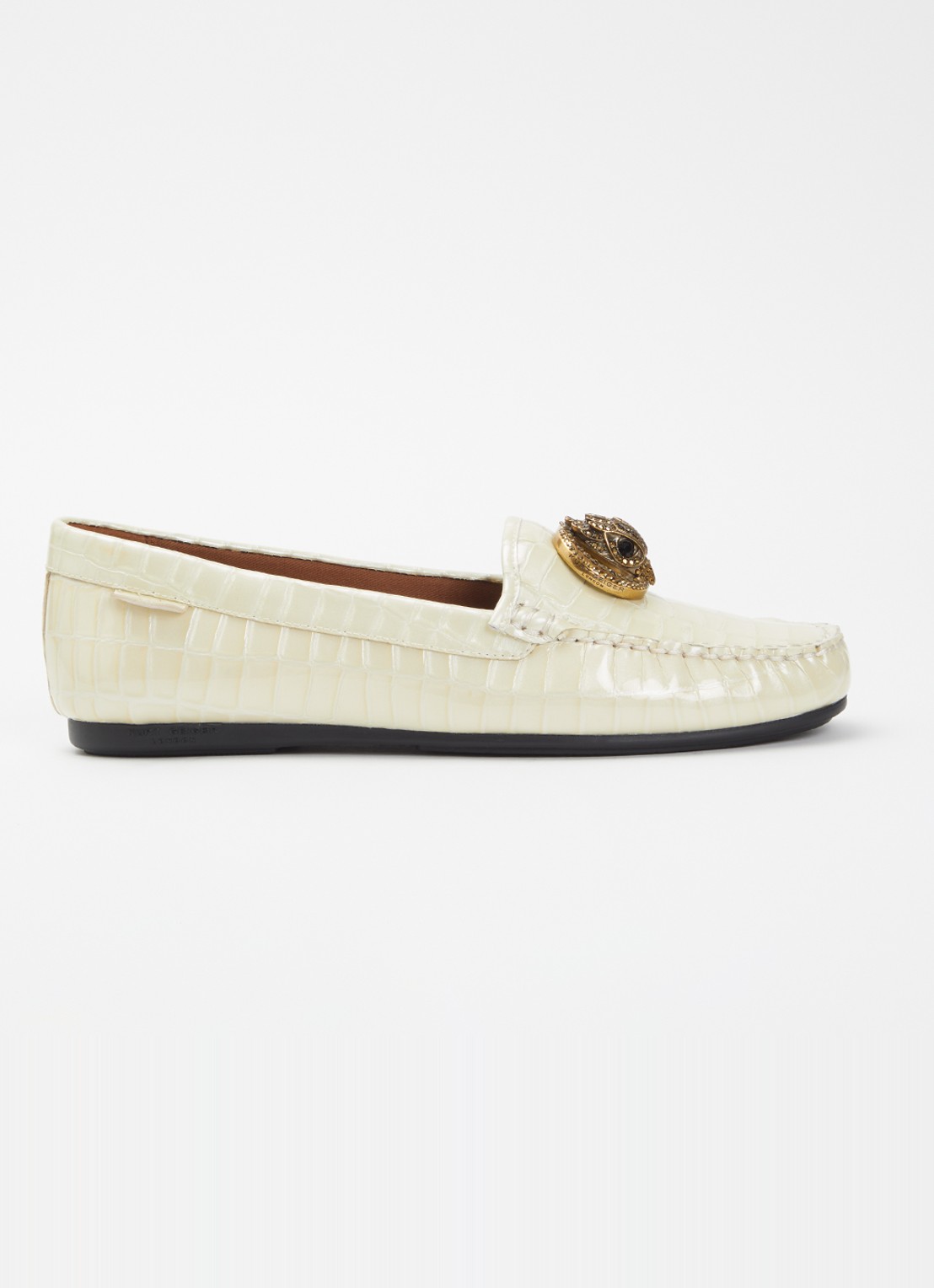 Kurt Geiger Chelsea mocassin van leer - voorkant 5 ivoor