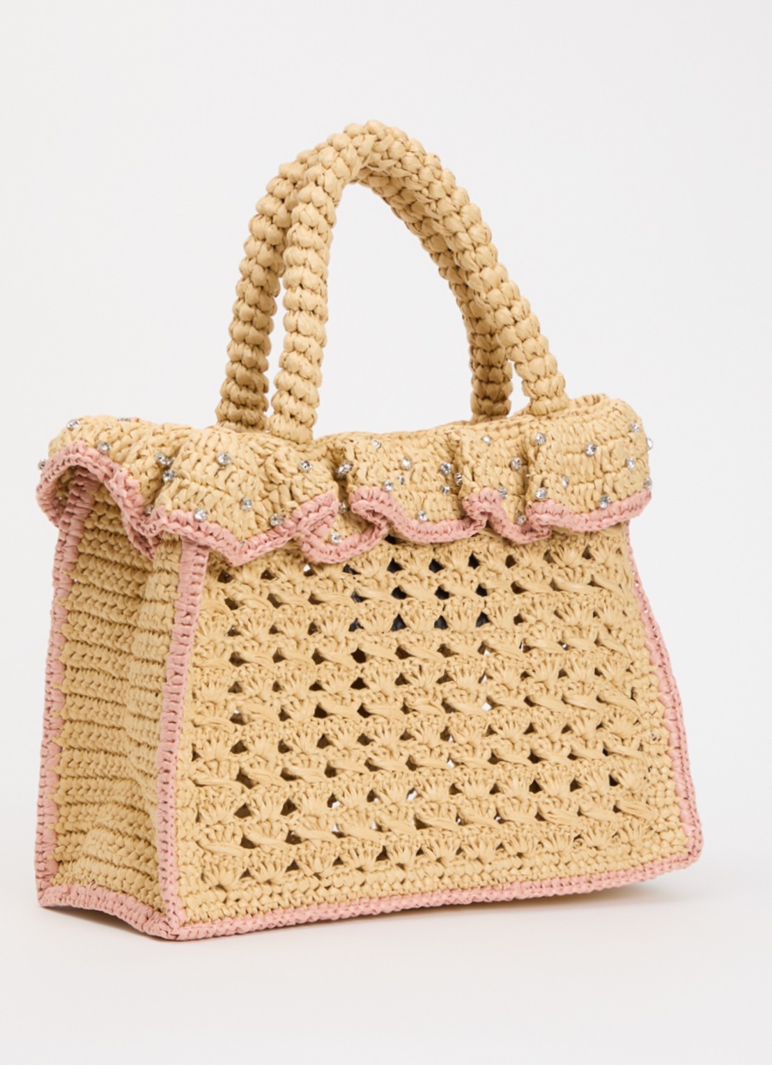 Kurt Geiger Chelsea shopper van crochet - achterkant 3 beige