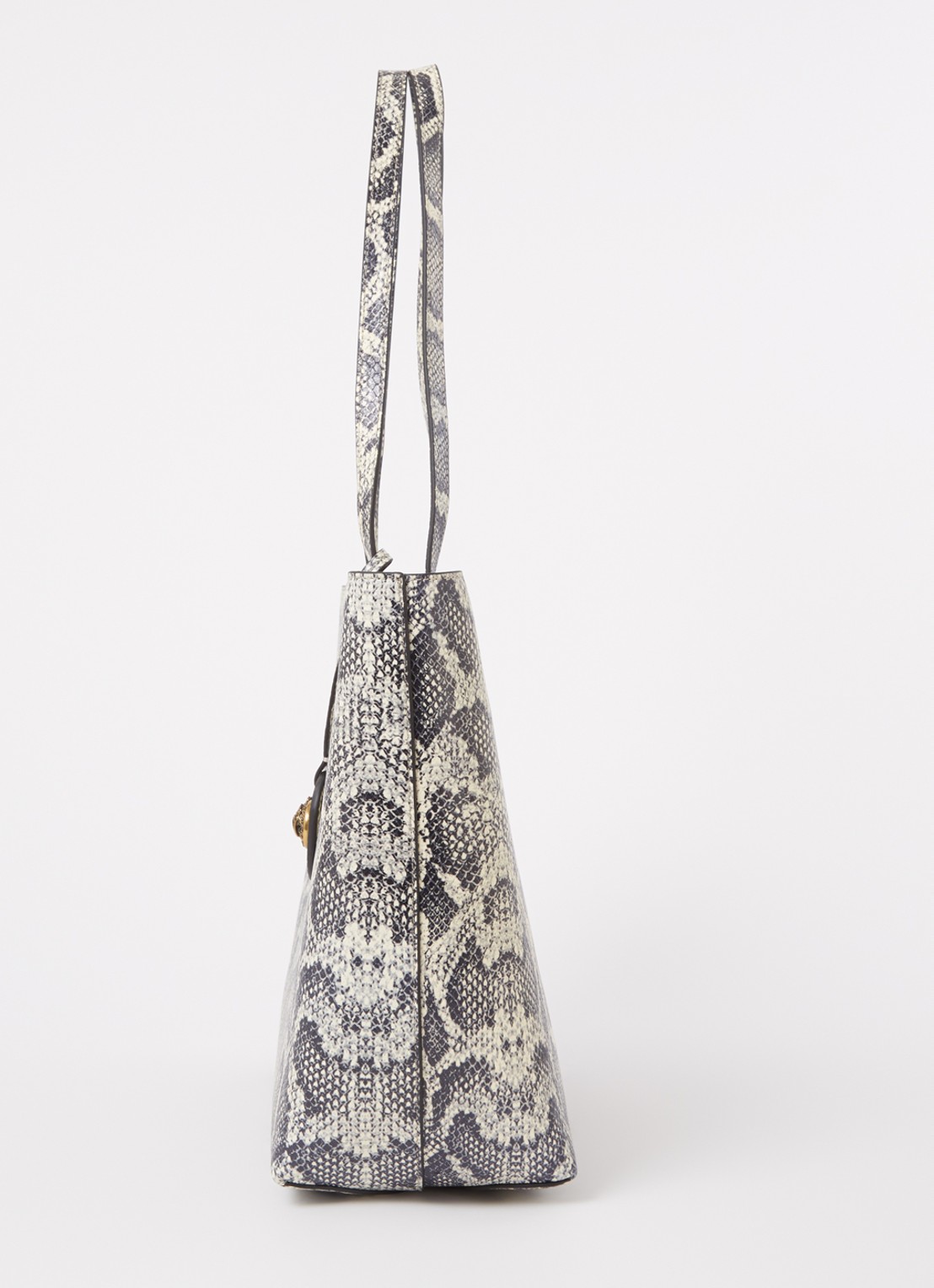 Kurt Geiger Chelsea shopper van leer met slangenprint en uitneembaar etui - detail 2 ivoor