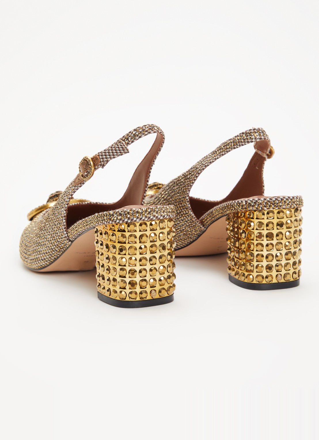 Kurt Geiger Chelsea slingback met strass - achterkant 5 goud