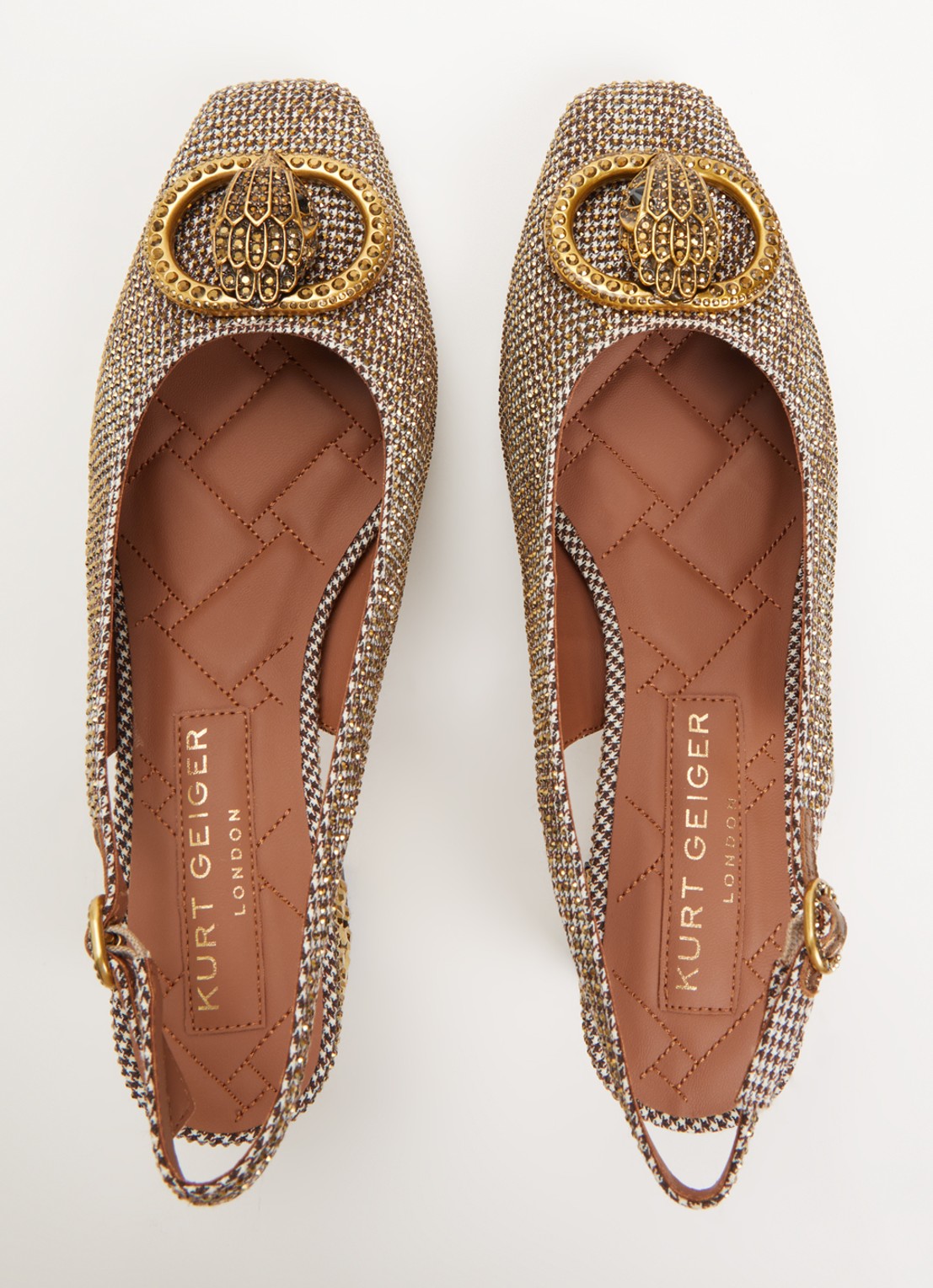 Kurt Geiger Chelsea slingback met strass - detail 2 goud