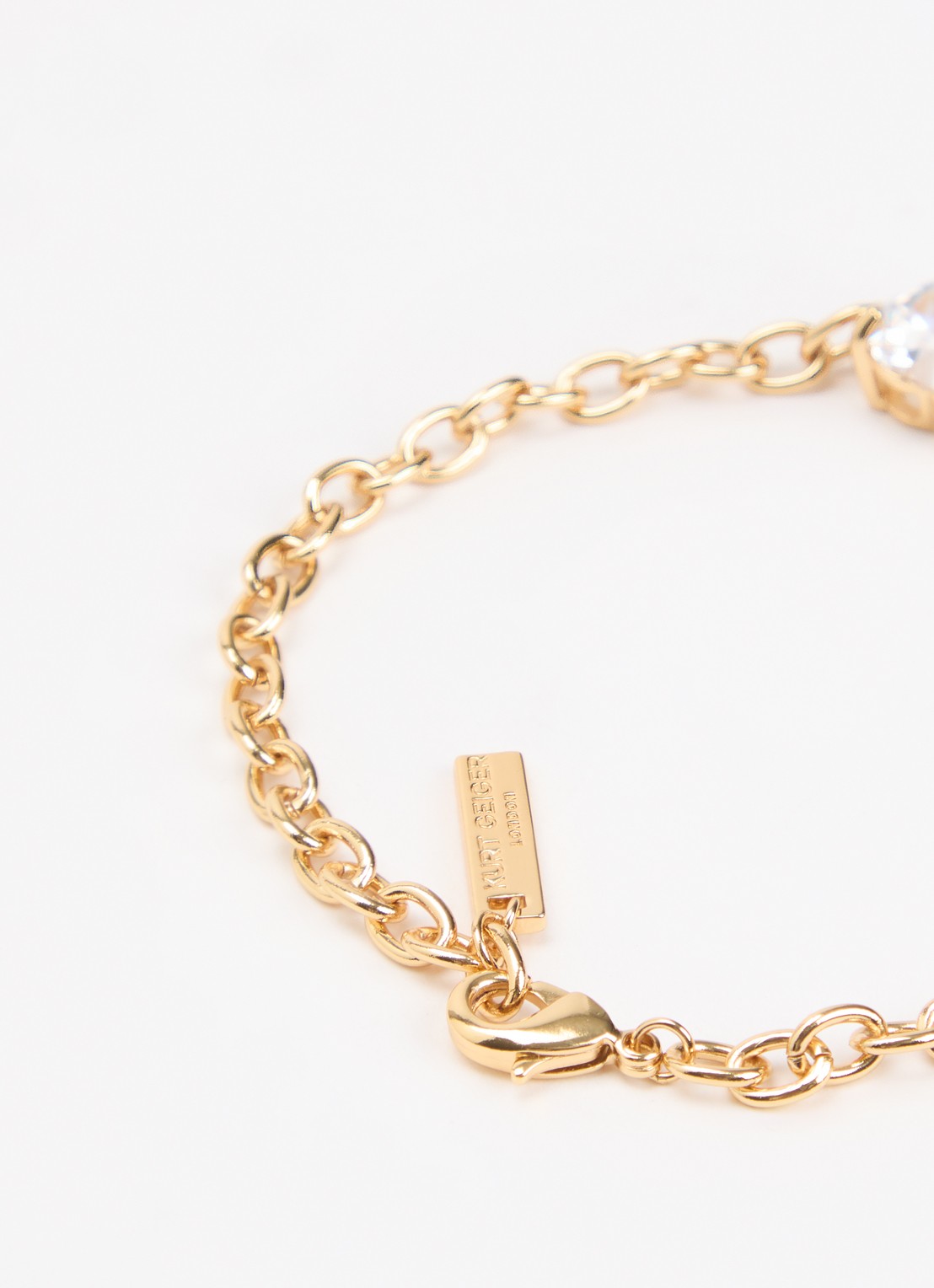 Kurt Geiger Christal Heart armband met kristal - detail goud