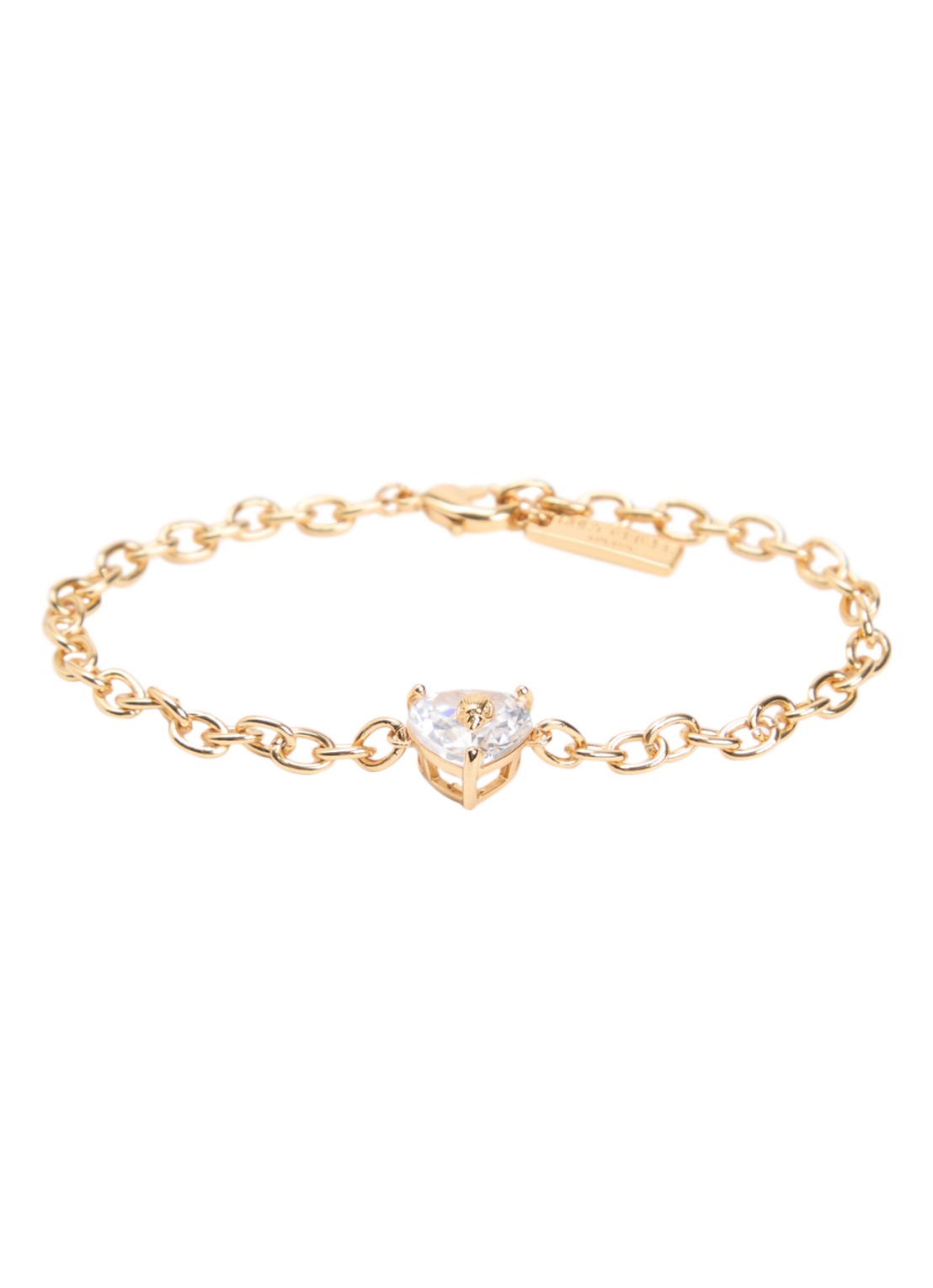 Kurt Geiger Christal Heart armband met kristal - voorkant 2 goud