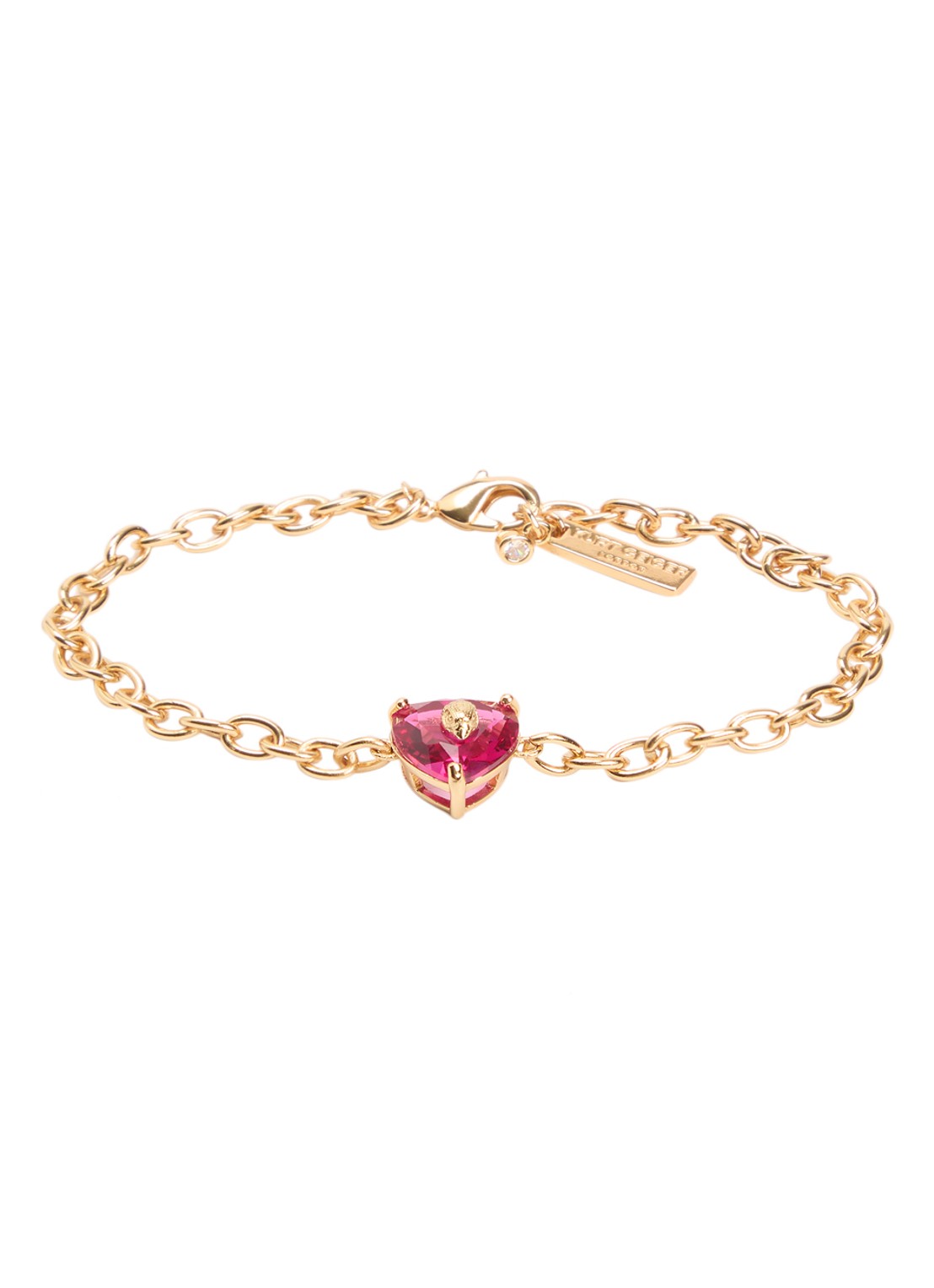 Kurt Geiger Christal Heart armband met kristal - voorkant fuchsia