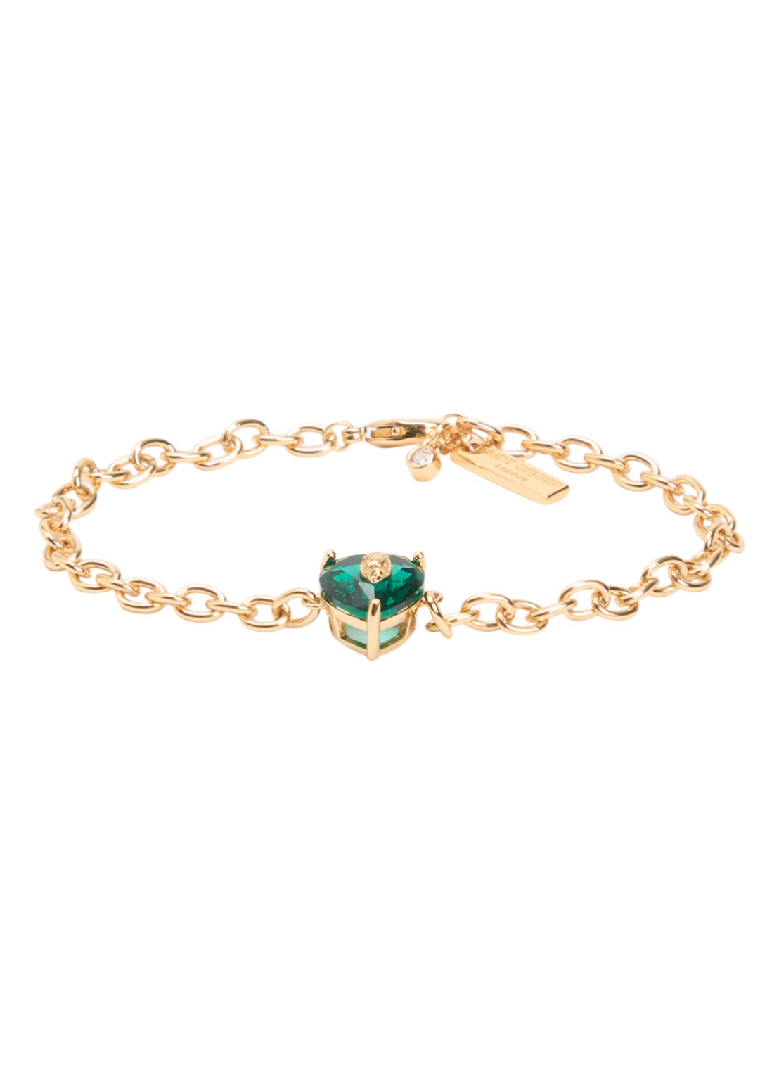 Kurt Geiger Christal Heart armband met kristal - voorkant 2 groen