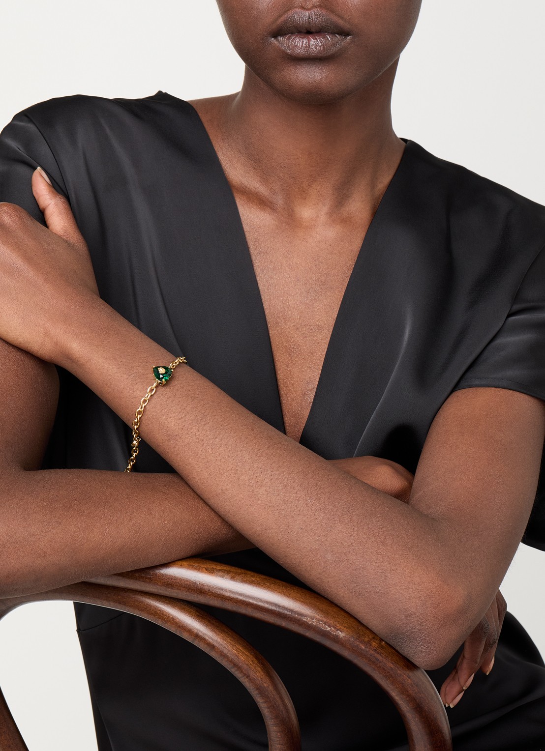Kurt Geiger Christal Heart armband met kristal - voorkant 3 groen