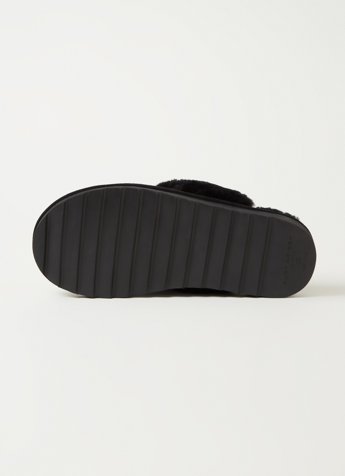 Kurt Geiger Cosy Stitch pantoffel van suède - detail 3 zwart
