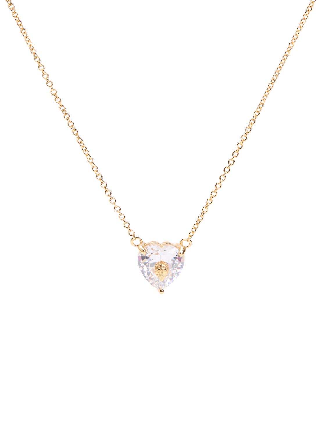 Kurt Geiger Crystal Heart ketting met kristal - voorkant wit