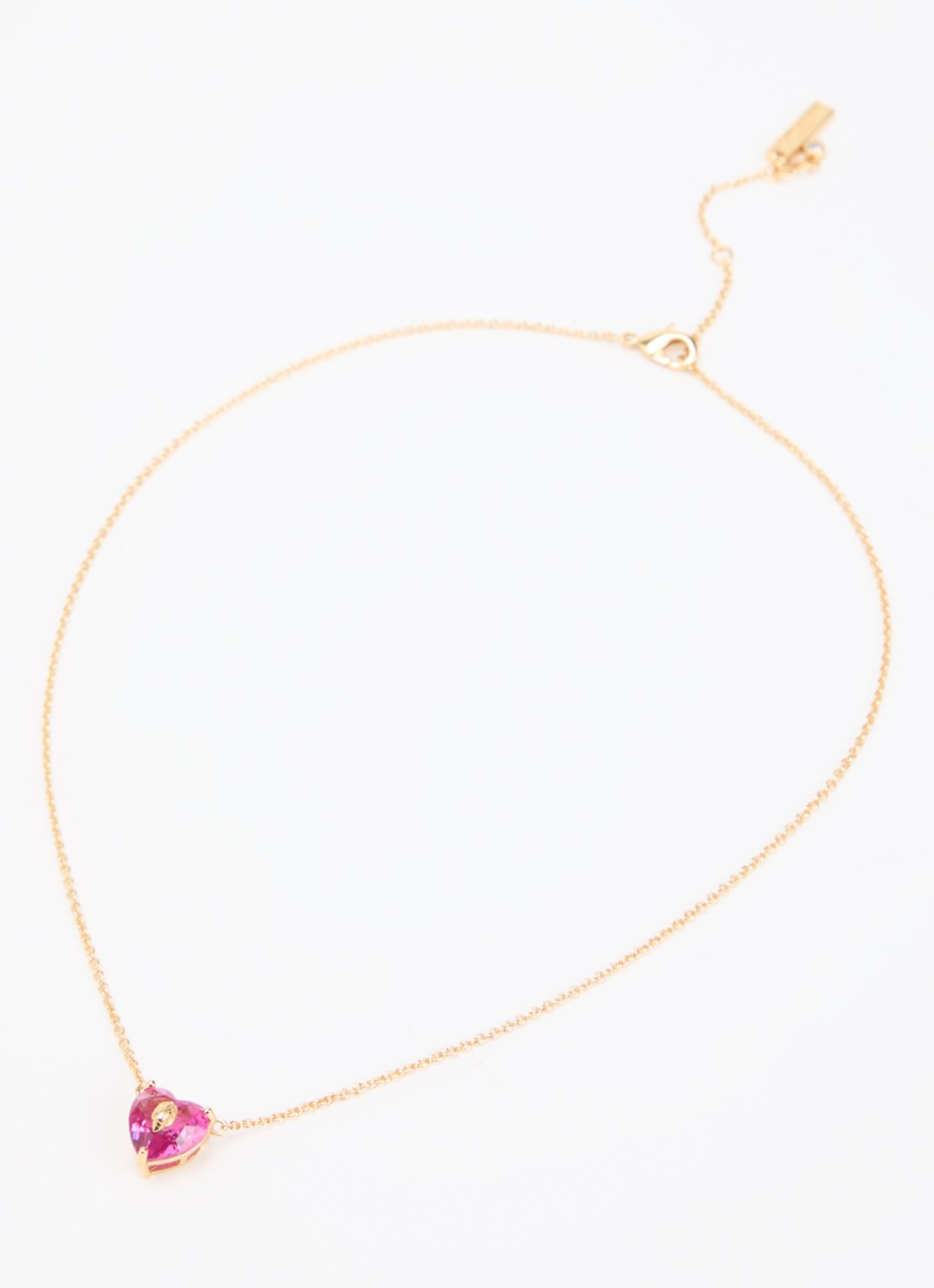 Kurt Geiger Crystal Heart ketting met kristal - detail fuchsia