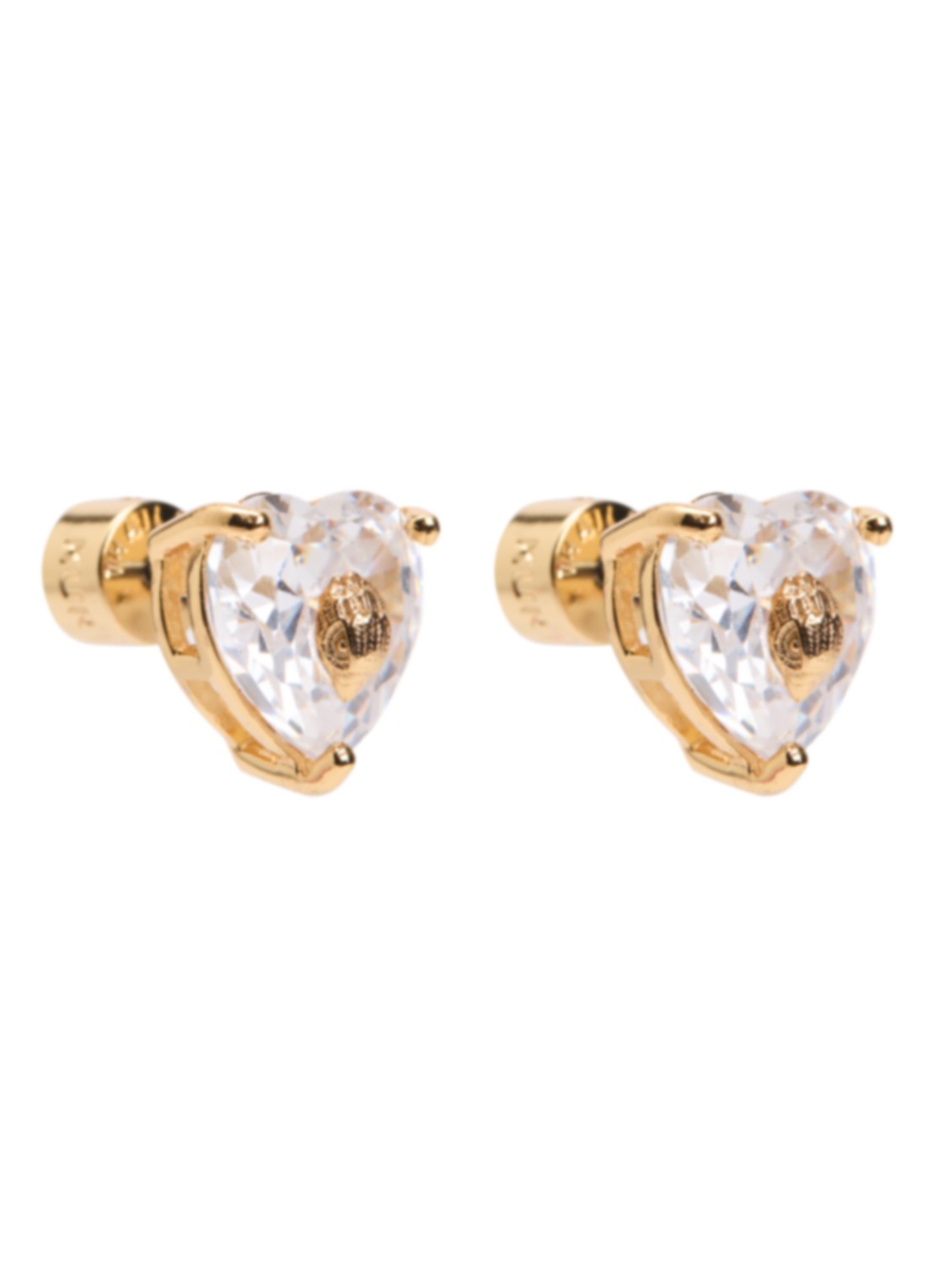 Kurt Geiger Crystal Heart oorknopjes met kristal - voorkant wit