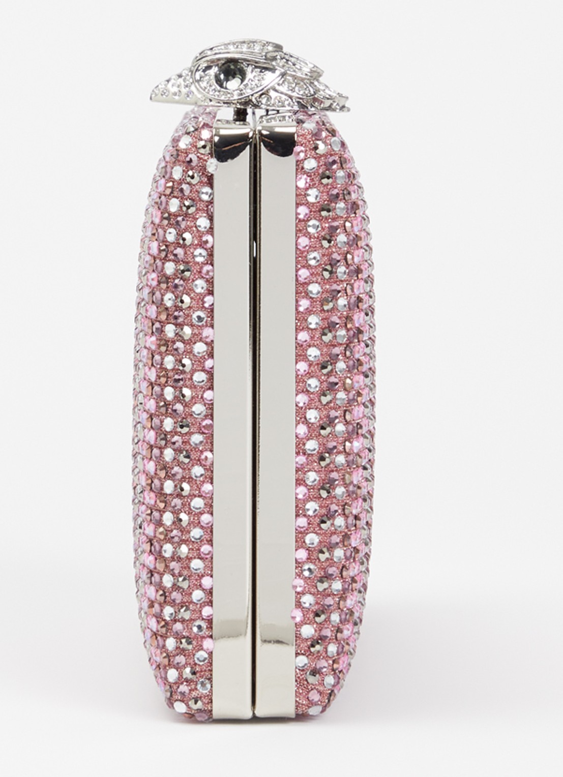 Kurt Geiger Crystal Kensington clutch met strass - detail 2 roze