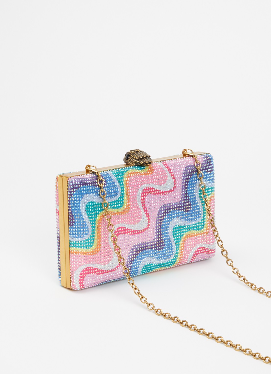 Kurt Geiger Crystal Kensington clutch met strass - achterkant 2 lila