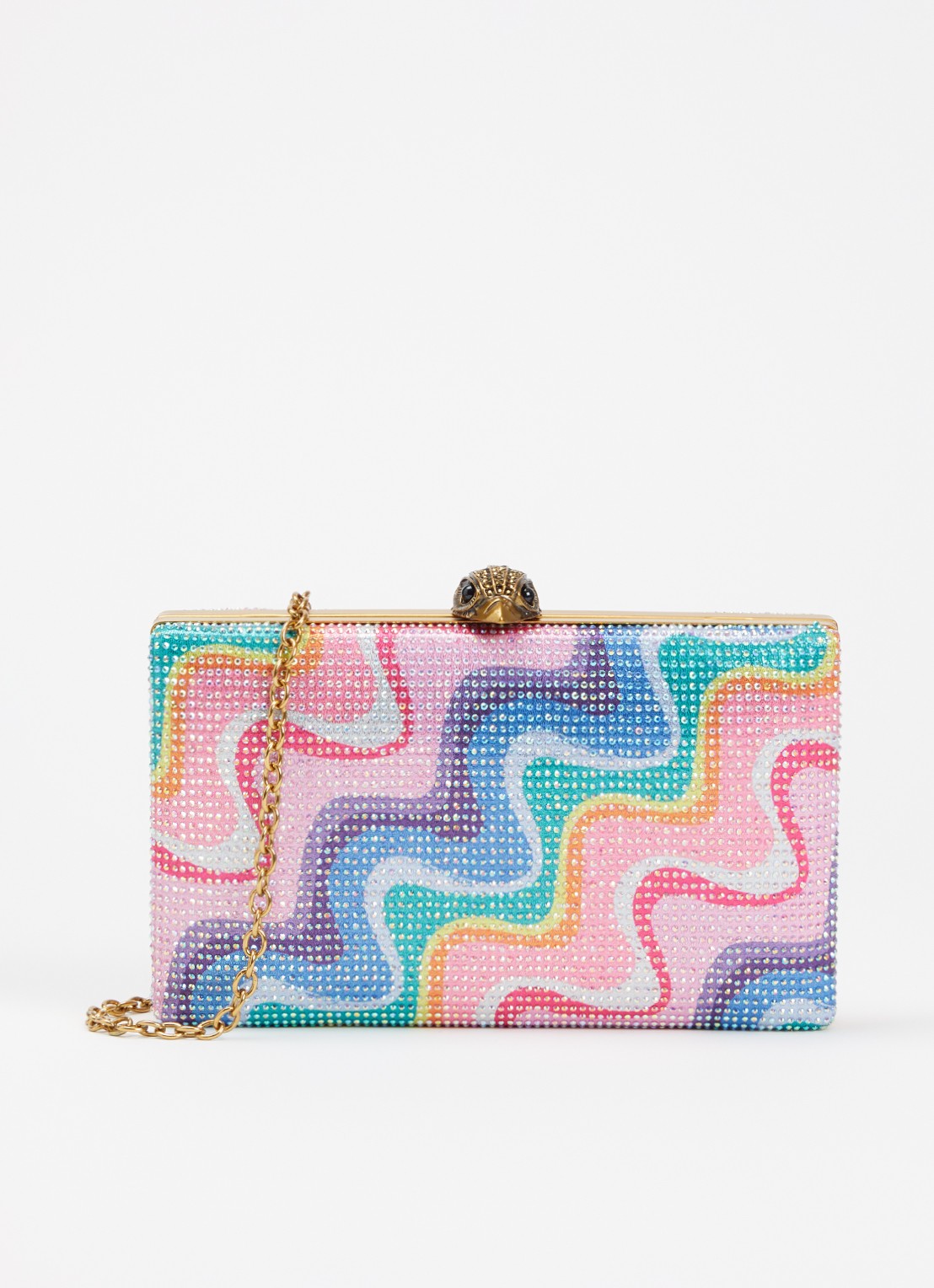 Kurt Geiger Crystal Kensington clutch met strass - voorkant lila